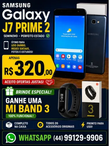 Smartphone Samsung Galaxy J7 Prime 2 + Mi Band 3 (brinde)