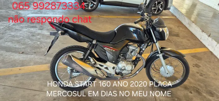 Honda START 160 2020 placa Mercosul documento 2027 pago no meu nome