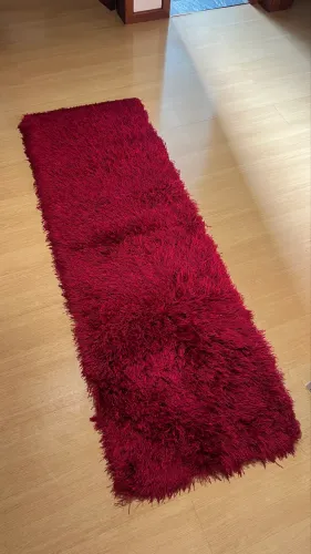Tapete vermelho franjas passadeira 
