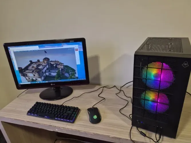 Computador Gamer Completo - PC RX 5600 XT 6GB , 16gb RAM DDR4, 2680 v3 256GB SSD, Monitor