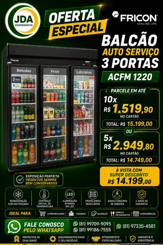 Balcão Auto Serviço Fricon ACFM 1220 Refrigerado 3 Portas - marca fricon - lançamento
