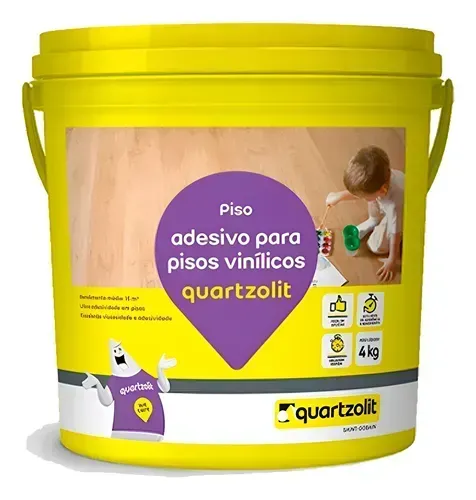 3 baldes de cola adesiva para piso vinílico quartzolit 4kg