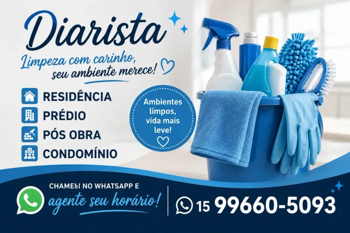 Auxiliar de limpeza, diarista