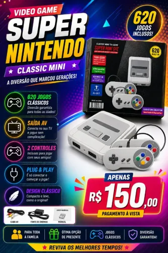 Vídeo game super Nintendo mini