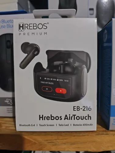Fone Sem Fio Hrebos Eb-216 Airtouch Bluetooth 5.4 Display