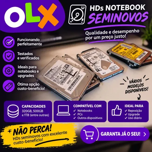 HDs Seminovos | 320GB, 500GB e 1TB ?