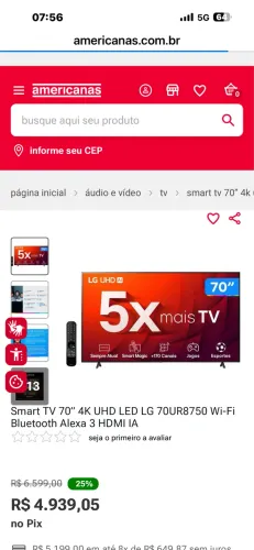 Tv 70 polegadas LG
