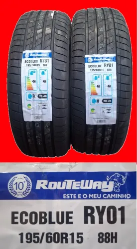 Par de Pneus Aro 15 Routeway 195 x 60_Ecoblue_Montagem Grátis_Aceito Cartão*