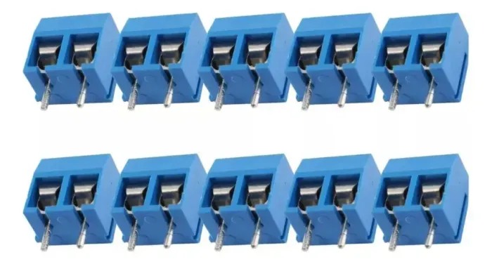 KIT 140x Borne KRE KF301-2T 2 Vias 5,08mm Azul para PCB
