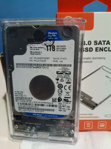 HD 1 TB WD + Cabo USB 3.0 + Case Alumínio - 100% Saudável - Aceito Cartão .