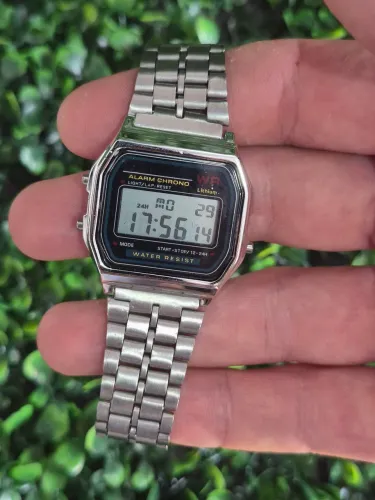 Relógio Digital Masculino Vintage Cinza