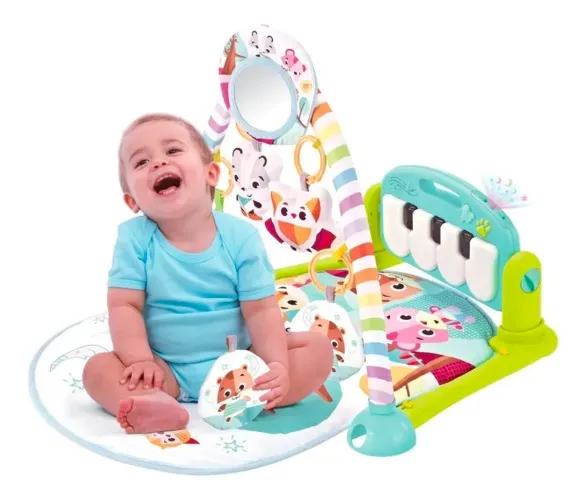 Tapete Musical Infantil Atividades Pra Bebês Com Piano Bluetooth Pastime 2.0 Maxibaby Azul