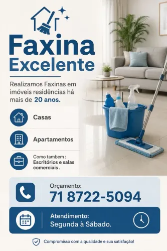 Faxina Excelente Agende a sua