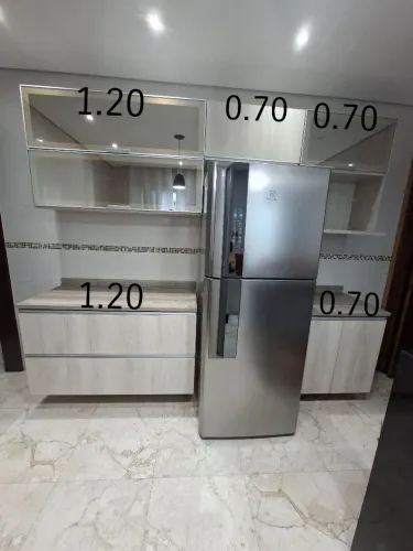 Armário de cozinha vidros espelhados