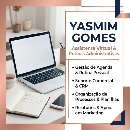 Assistente e Secretária | Rotinas Admin, CRM e Organização