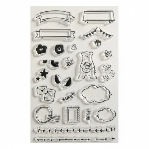 Carimbos Clear Stamp Para Bullet Journal E Scrapbook - Daiso