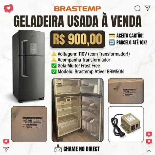 ? OFERTA: Geladeira Brastemp Ative! Frost Free por apenas R$ 900! ?