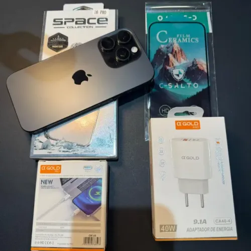 IPhone 16 Pro Max 256GB Preto 100% Saúde 11 ciclos! Garantia Apple! Zerado! Impecável!