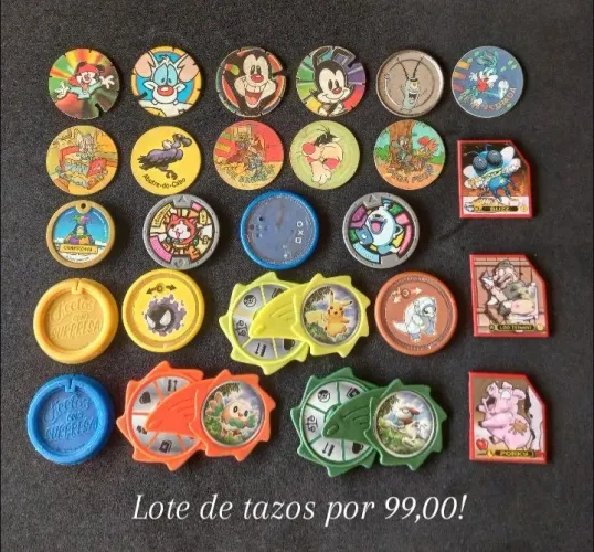 Lote tazos antigos elma chips pokemon 
