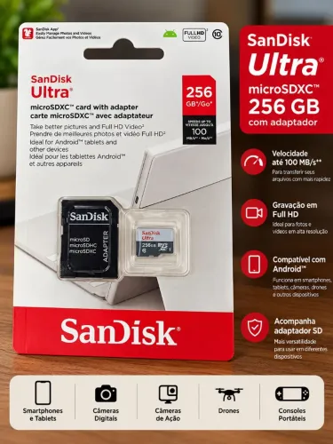 Cartão de Memória SanDisk Ultra 256GB