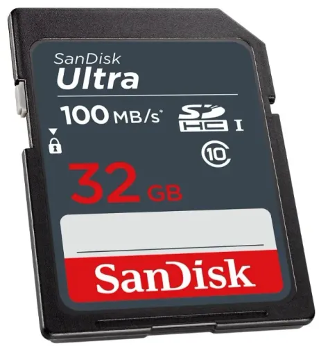 Cartão de memória ultra sandisk 32 GB - 100 MB/S para camera fotografica. NOVO