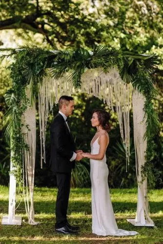 Painel decorativo casamento em arte macrame SH