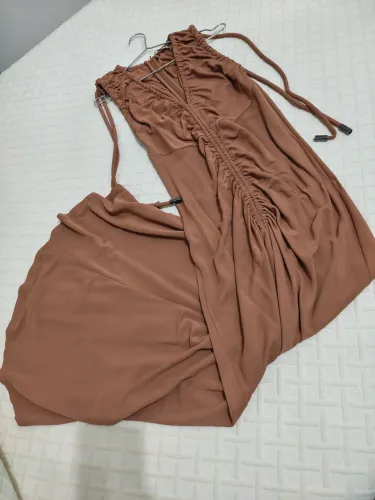 Vestido longo marrom