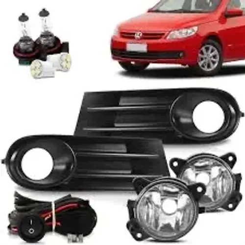 Kit farol de milha Gol G5 Voyage Saveiro (vidro)C/lâmpadas