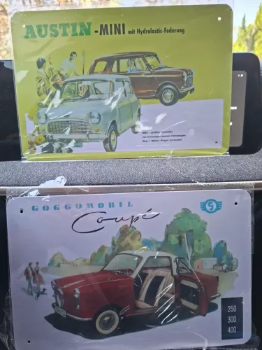 Conjunto placa ferro retrô carros antigos 20x30