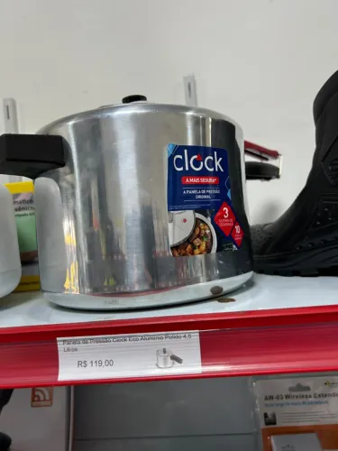 Panela de Pressão Clock Eco Alumínio Polido 4,5 Litros
