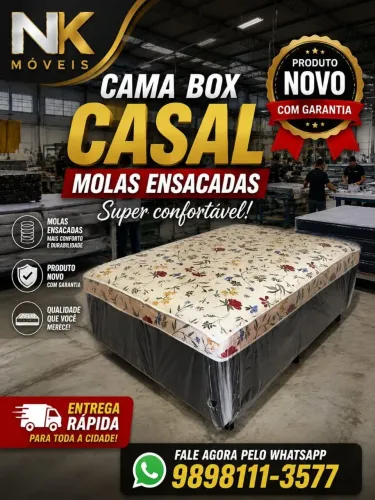 Camas box de casal molas ensacadas novas na promoção, ENTREGO HJ!