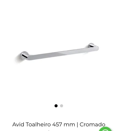 Porta toalha Kohler Avid Toalheiro 457 mm | Cromado