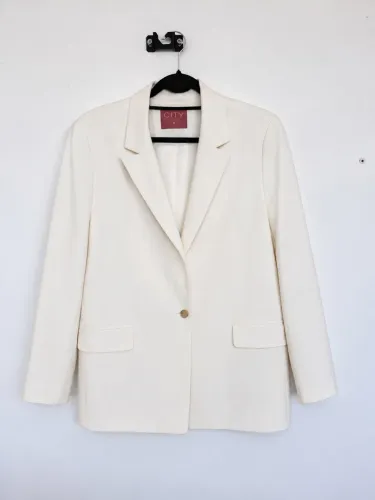 Blazer feminino linho Offwhite TAM G
