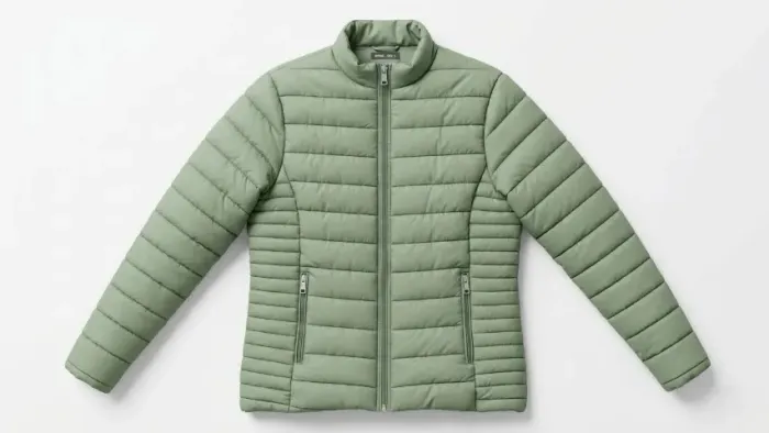 Casaco Puffer Feminino Verde Oliva Gola Alta Com Pelúcia - Tamanho M (Novo)