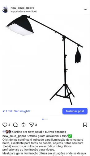 Softbox girafa 40x40cm + tripé