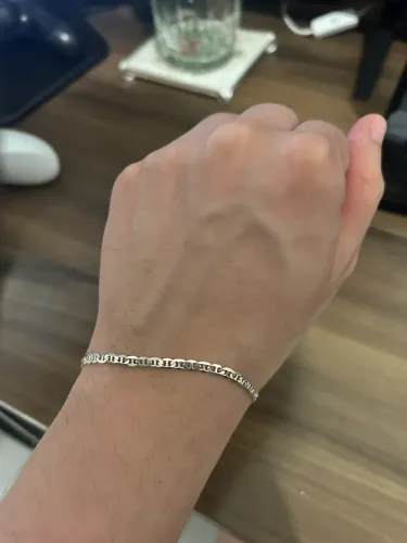 Pulseira de prata italiana maciça 925