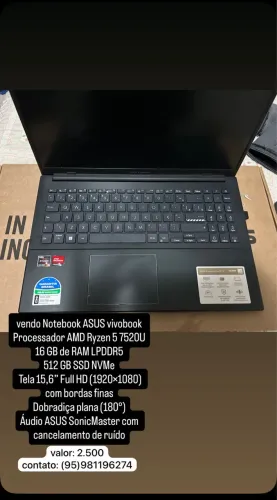 Vendo notebook asus vivobook ryzen 5