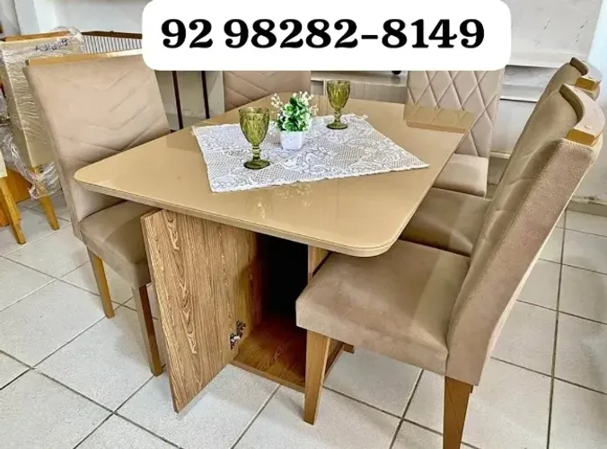 mesa de 4 lugares com base bau/ 100% MDF