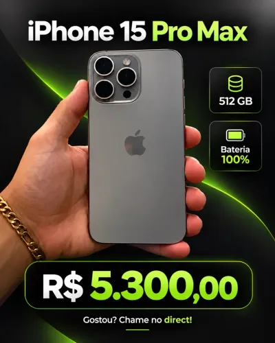 iPhone 15 Pro Max 512GB 100% de Bateria