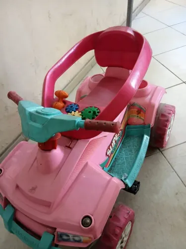 Carrinho Andador / Motoca Super Quad Bandeirante Rosa - Bom Estado