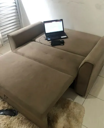 Sofá cama bege