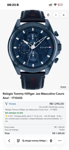 relogio tommy hilfiger