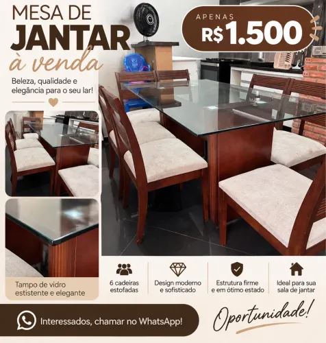 Mesa com 6 lugares