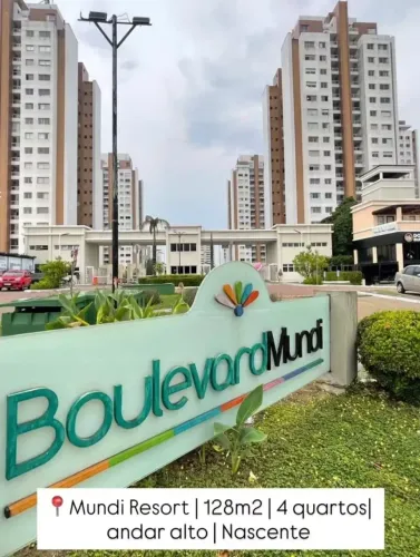 Mundi Resort Residencial | 4 qts (1 suíte) | 3 vagas | Aleixo