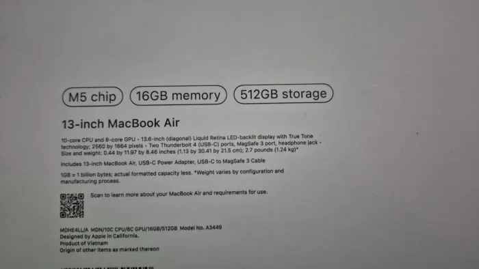 MacBook Air M5 16gb 512gb