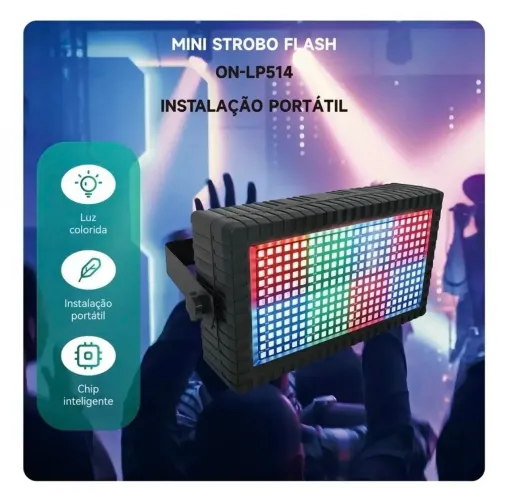 MINI REFLETOR STROBO 60W 110/220V 288LEDS ON-LP514<br>