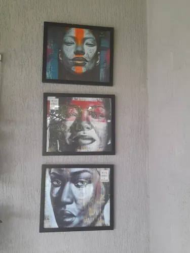 Quadros Coleção Artistas do Brasil 40x40 com moldura e vidro.