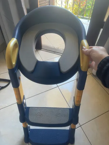 Assento Redutor Infantil Dobrável C/Escada azul