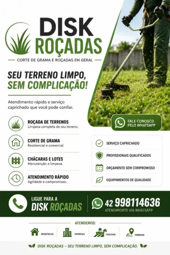 DISK ROÇADAS - Seu terreno limpo, sem complicação.