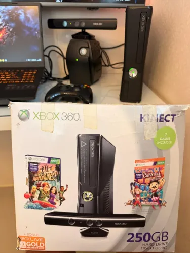 Xbox 360 Desbloqueado LT 3.0 + Kinect + 20 Jogos - Completo